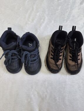 Lot Of 2 Zara Kids Navy Blue and Brown Lace-Up Sneakers